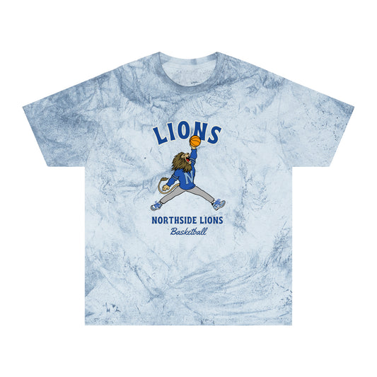 Northside Lions Retro Lion Basketball T-Shirt — Color Blast Marble Tee