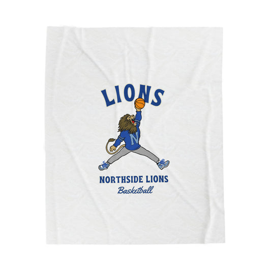 Northside Lions Basketball Velveteen Plush Blanket — Soft Team Mascot Throw