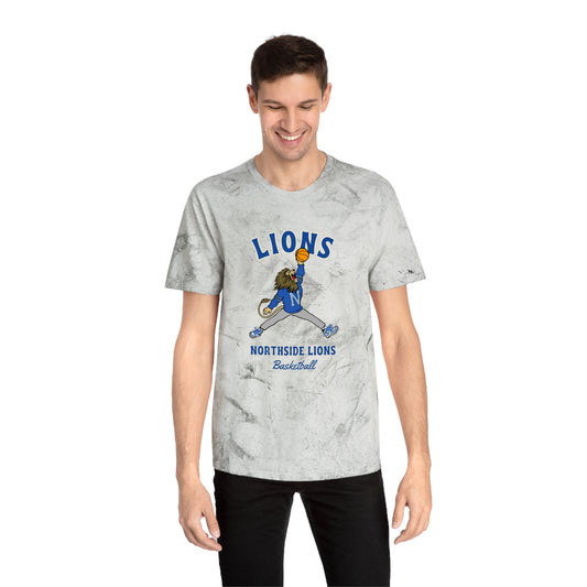 Northside Lions Retro Lion Basketball T-Shirt — Color Blast Marble Tee