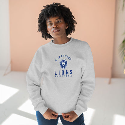 Gender Neutral Lions Crest Crewneck Sweatshirt - Blue Font