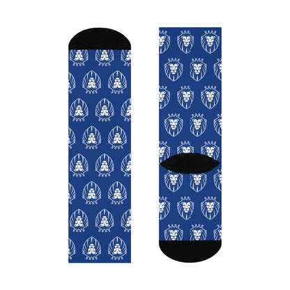 Blue Lion Shield Patterned Cushioned Socks