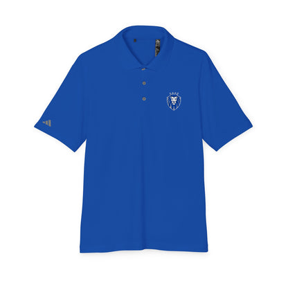 Adidas Gender Neutral Embroidered Blue Lion Crest Performance Polo