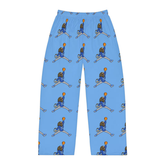 Men's Blue Pajama Lounge Pants Retro Lion