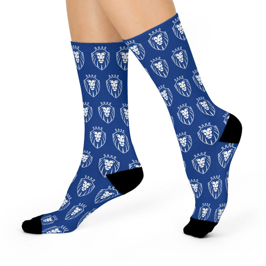 Blue Lion Shield Patterned Cushioned Socks