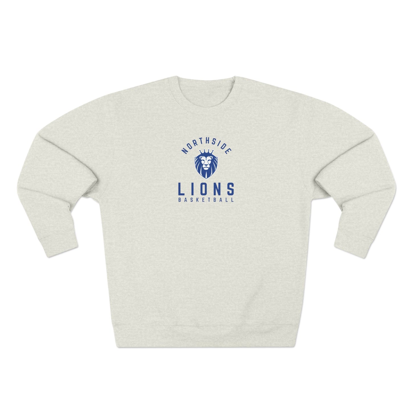 Gender Neutral Lions Crest Crewneck Sweatshirt - Blue Font