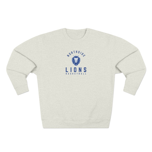 Gender Neutral Lions Crest Crewneck Sweatshirt - Blue Font