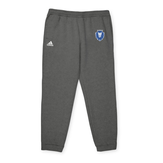 Adidas Fleece Joggers with Blue Shield Lion Logo