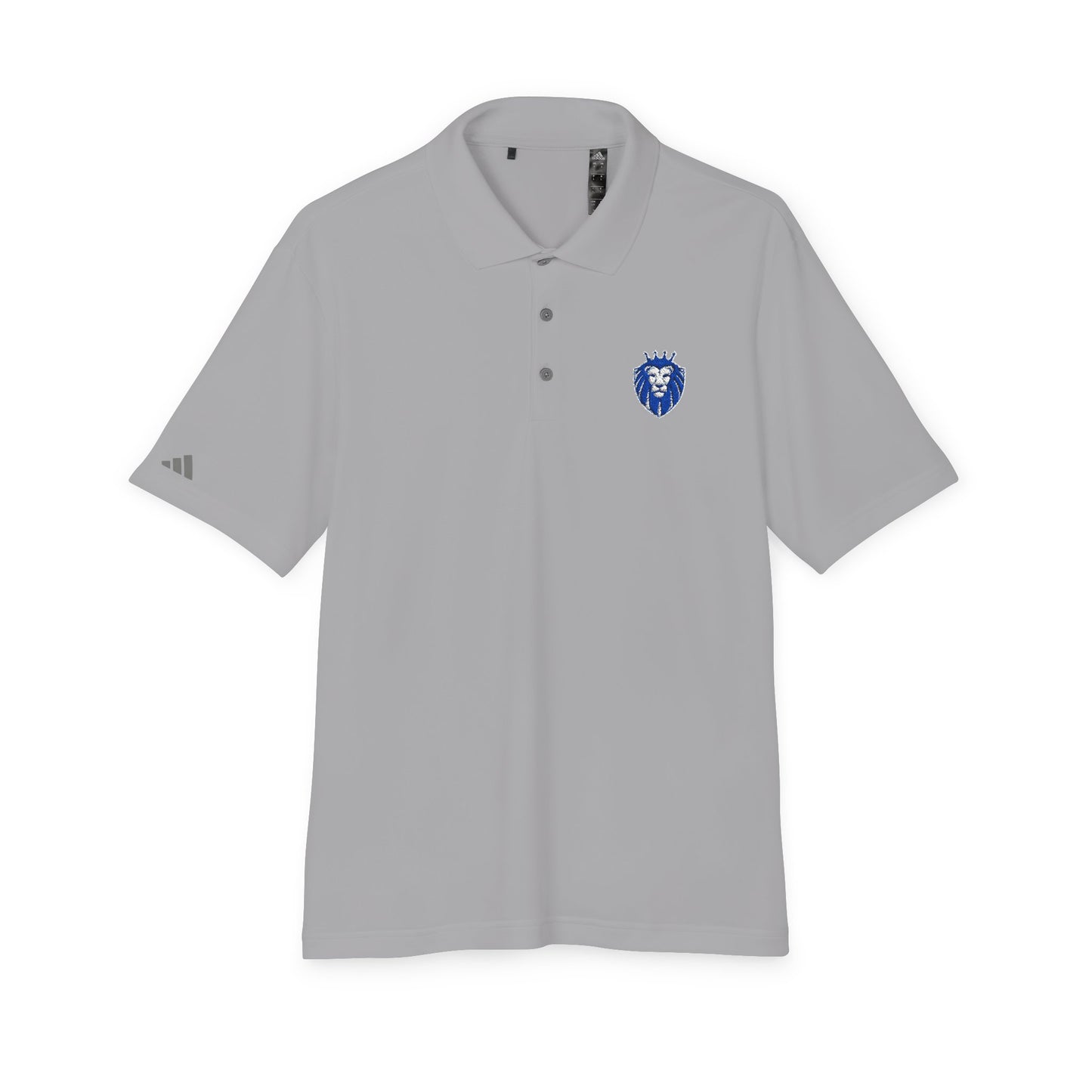 Adidas Gender Neutral Embroidered Blue Lion Crest Performance Polo