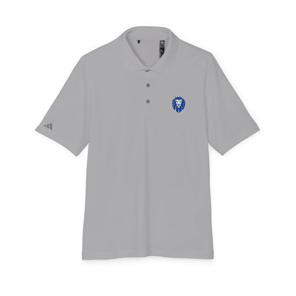 Adidas Gender Neutral Embroidered Blue Lion Crest Performance Polo