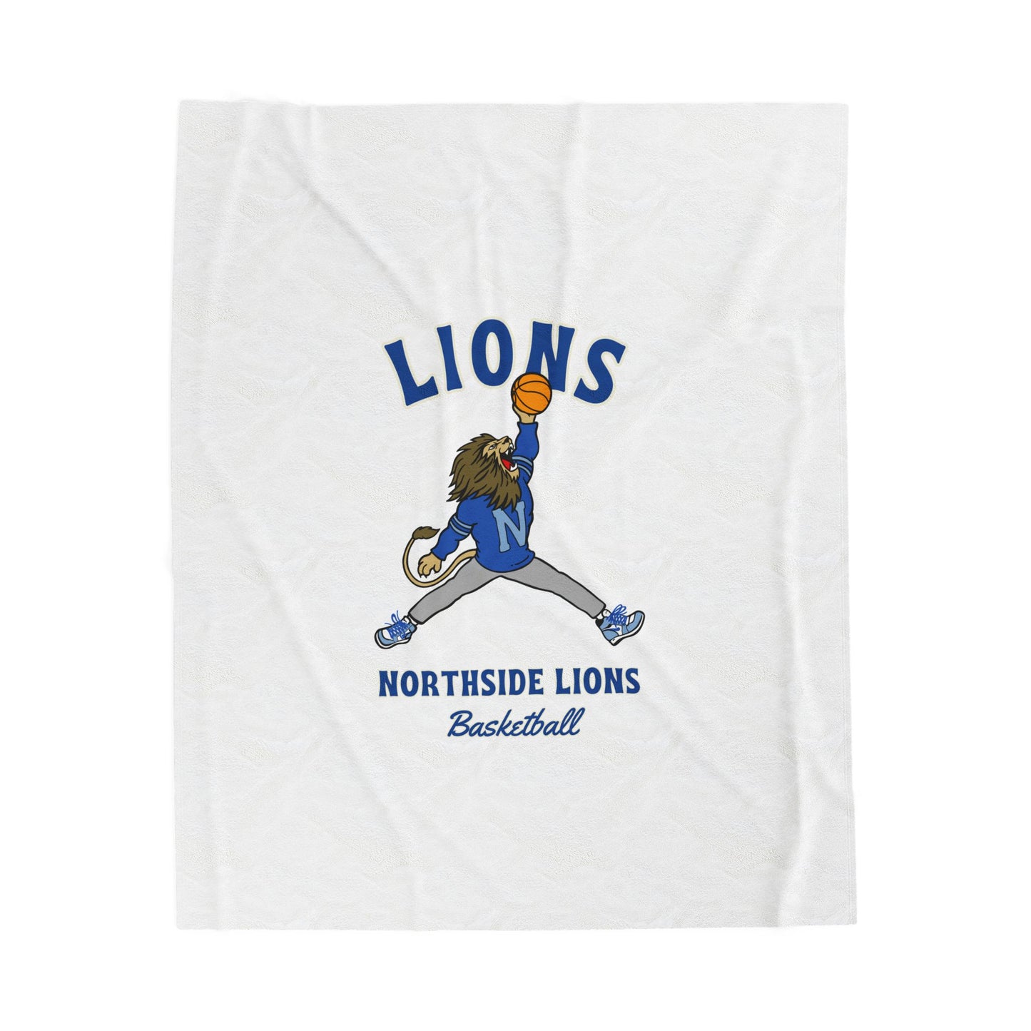 Northside Lions Basketball Velveteen Plush Blanket — Soft Team Mascot Throw