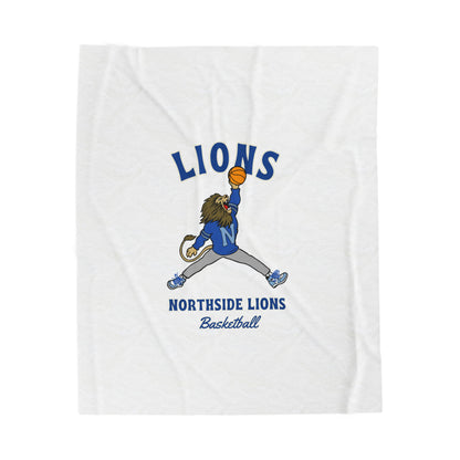 Northside Lions Basketball Velveteen Plush Blanket — Soft Team Mascot Throw