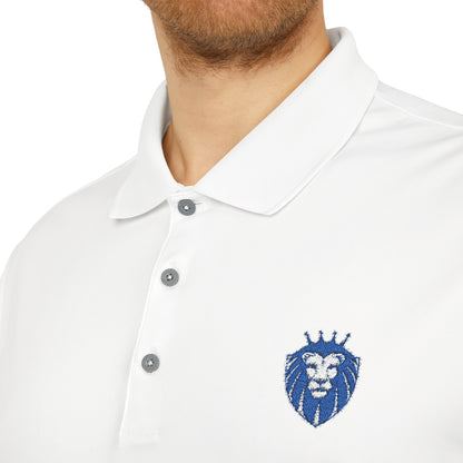 Adidas Gender Neutral Embroidered Blue Lion Crest Performance Polo