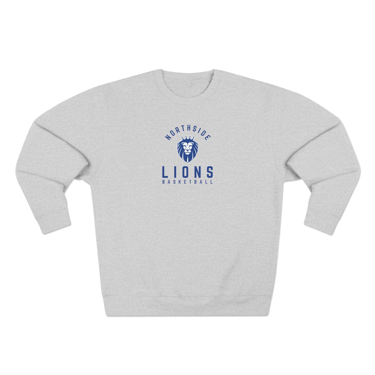 Gender Neutral Lions Crest Crewneck Sweatshirt - Blue Font