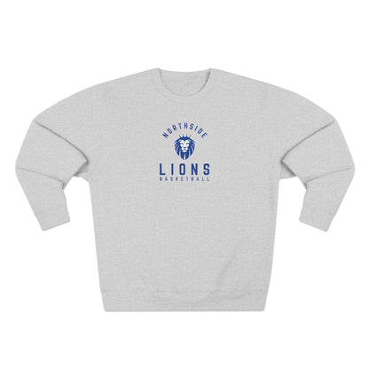 Gender Neutral Lions Crest Crewneck Sweatshirt - Blue Font