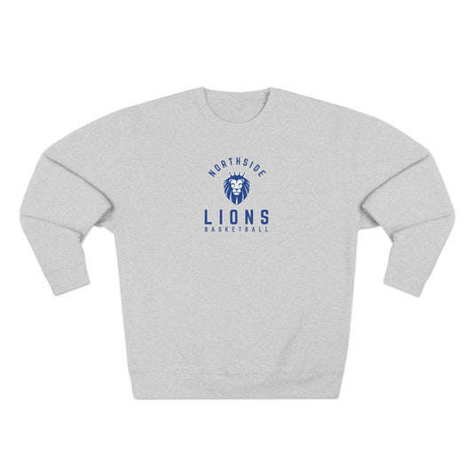Gender Neutral Lions Crest Crewneck Sweatshirt - Blue Font