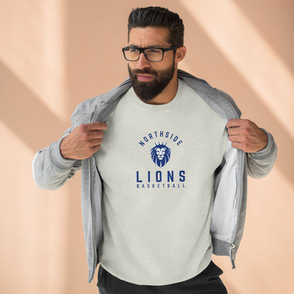 Gender Neutral Lions Crest Crewneck Sweatshirt - Blue Font