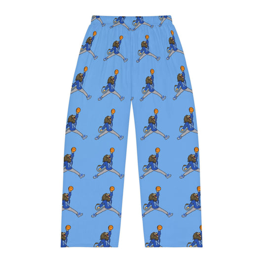 Men's Blue Pajama Lounge Pants Retro Lion
