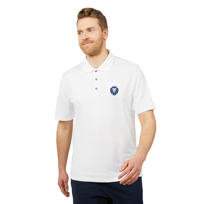 Adidas Gender Neutral Embroidered Blue Lion Crest Performance Polo